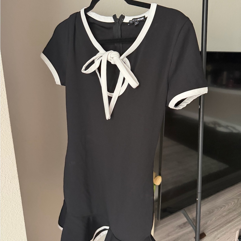 Fashion Nova Black and White Mini Dress